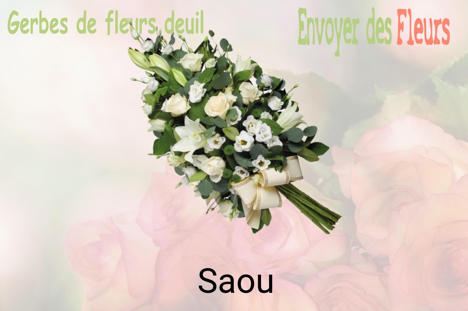 Gerbe de fleurs de deuil livrée à Saou
